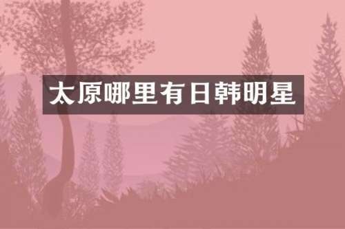太原哪里有日韩明星