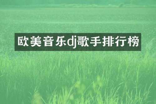 欧美音乐dj歌手排行榜