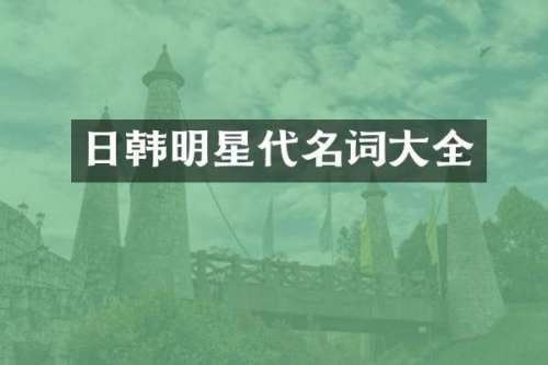 日韩明星代名词大全