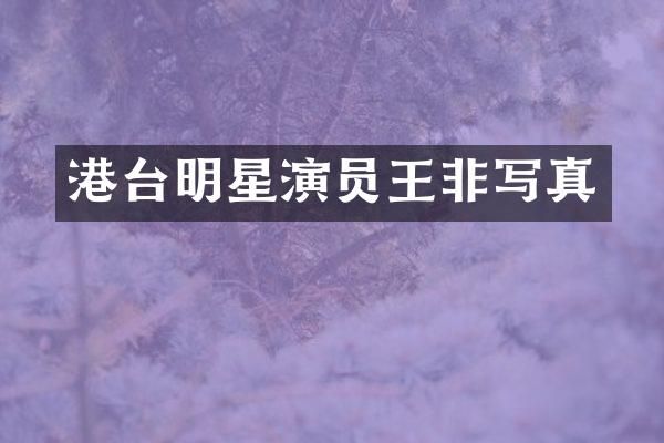 港台明星演员王非写真