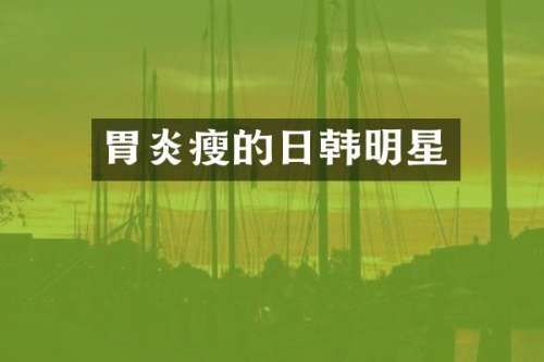 胃炎瘦的日韩明星