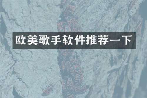 欧美歌手软件推荐一下