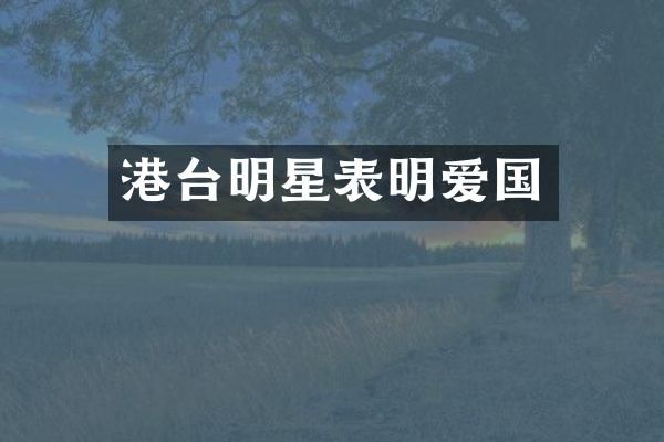 港台明星表明爱国
