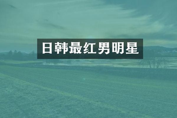 日韩最红男明星