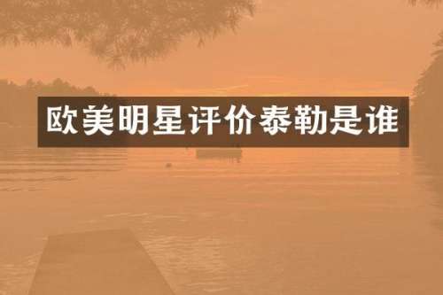 欧美明星评价泰勒是谁
