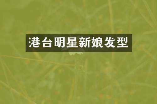 港台明星新娘发型