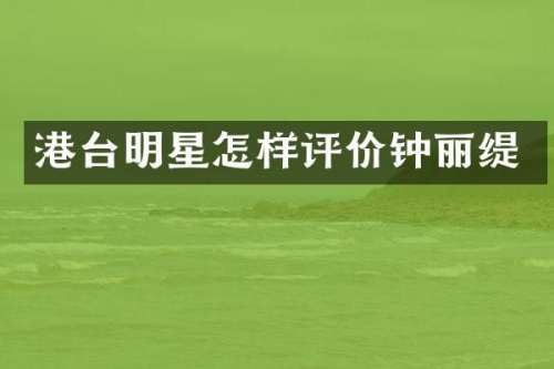 港台明星怎样评价钟丽缇