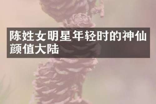 陈姓女明星年轻时的神仙颜值大陆