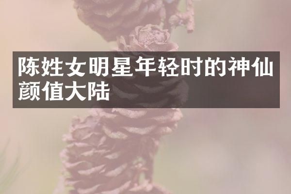 陈姓女明星年轻时的神仙颜值大陆