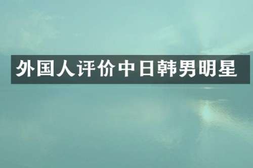 外国人评价中日韩男明星