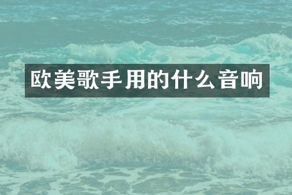 欧美歌手用的什么音响