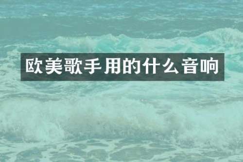 欧美歌手用的什么音响
