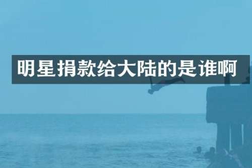 明星捐款给大陆的是谁啊