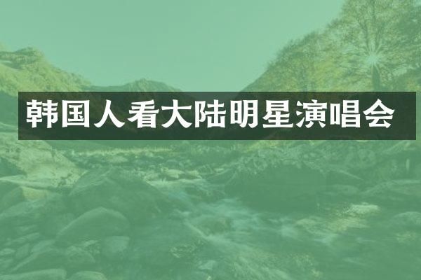 韩国人看大陆明星演唱会
