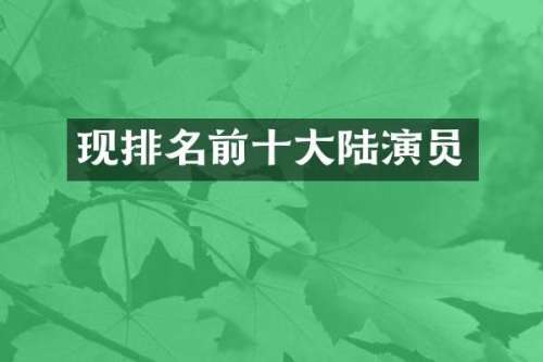 现排名前十大陆演员