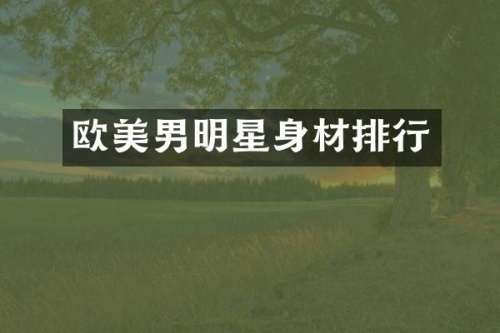 欧美男明星身材排行