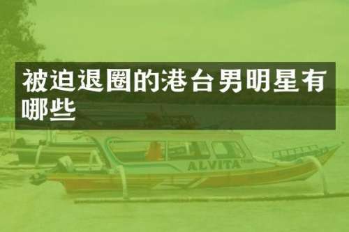 被迫退圈的港台男明星有哪些