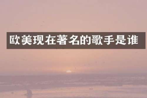 欧美现在著名的歌手是谁