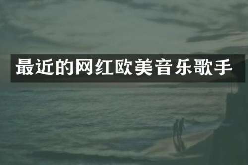 最近的网红欧美音乐歌手
