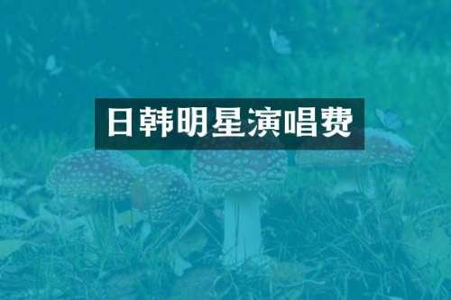 日韩明星演唱费