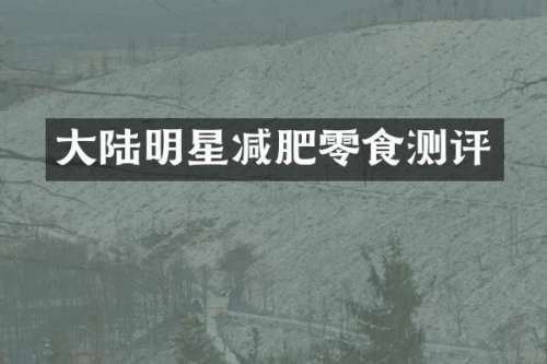 大陆明星减肥零食测评