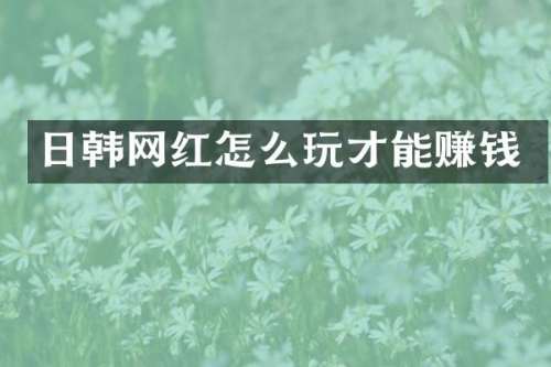 日韩网红怎么玩才能赚钱