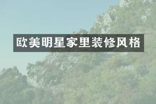 欧美明星家里装修风格