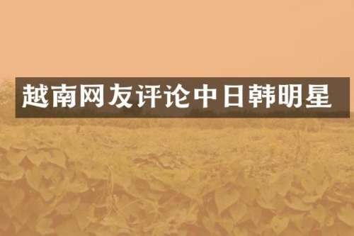 越南网友评论中日韩明星
