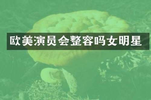 欧美演员会整容吗女明星