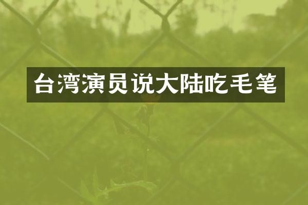 台湾演员说大陆吃毛笔