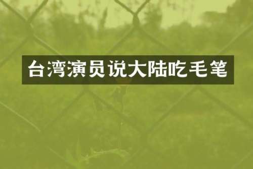 台湾演员说大陆吃毛笔