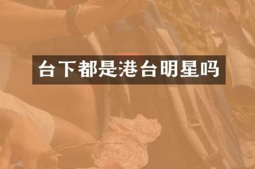 台下都是港台明星吗