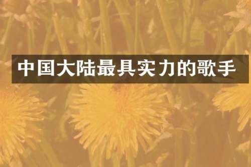 中国大陆最具实力的歌手