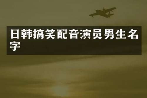 日韩搞笑配音演员男生名字