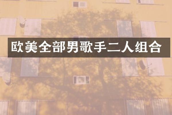 欧美全部男歌手二人组合