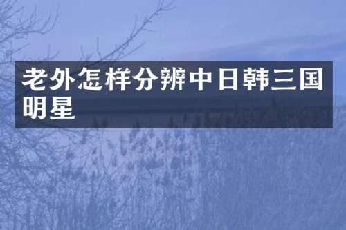 老外怎样分辨中日韩三国明星