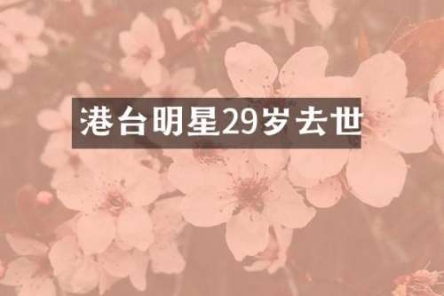 港台明星29岁去世