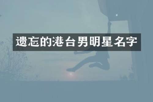 遗忘的港台男明星名字