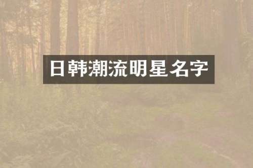 日韩潮流明星名字