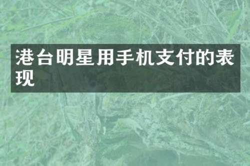 港台明星用手机支付的表现