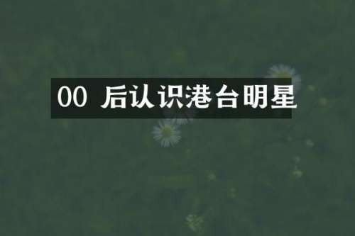 00 后认识港台明星