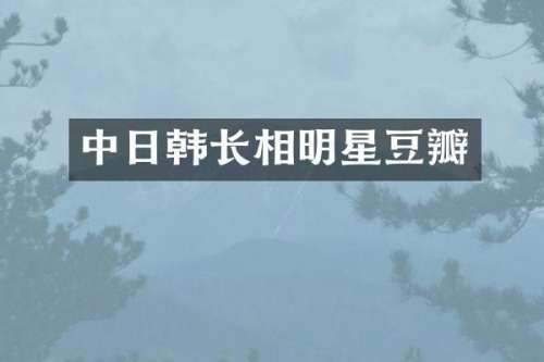 中日韩长相明星豆瓣