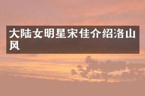 大陆女明星宋佳介绍洛山风