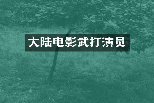 大陆电影武打演员