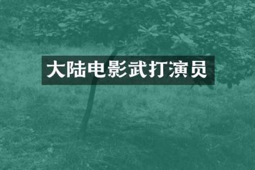大陆电影武打演员