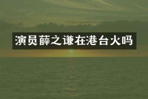 演员薛之谦在港台火吗