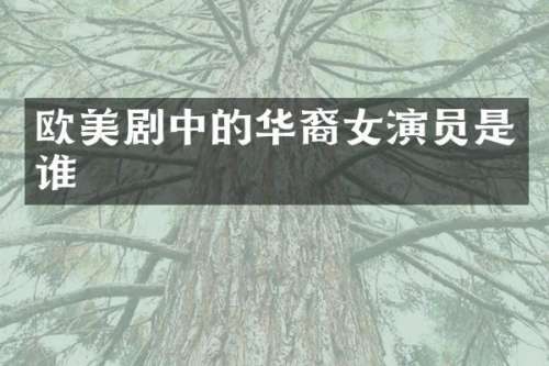 欧美剧中的华裔女演员是谁