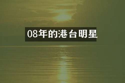 08年的港台明星