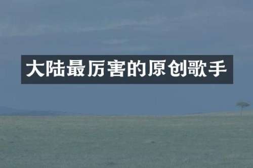 大陆最厉害的原创歌手