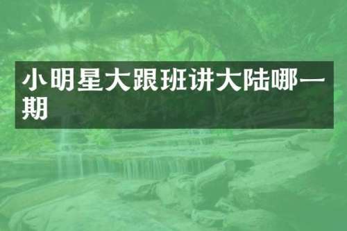 小明星大跟班讲大陆哪一期